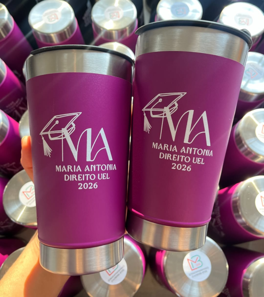 Caneca inox personalizada com gravação
